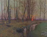 Giovanni Borgonovo, Tramonto dicembrino nella campagna milanese
