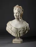 Busto di gentildonna con ghirlanda di fiori tra i capelli by Adèle D'affry, Duchessa Di Castiglione-colonna, Detta 'marcello', sculpture, sold Dec 2023