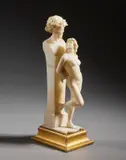 Giuseppe Gambogi, Attribuito a. Ninfa con erma di satiro, sculpture