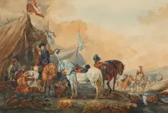 Philippe Wouverman, Nei modi di. Scena storica con accampamento di soldati