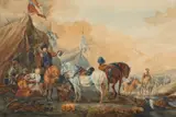 Philippe Wouverman, Nei modi di. Scena storica con accampamento di soldati