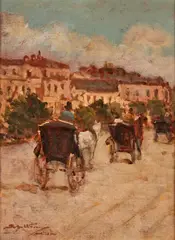 Achille Beltrame, Strada cittadina con carrozze