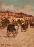 Achille Beltrame, Strada cittadina con carrozze