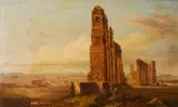 Giacinto Gigante, Attribuito a. Veduta della campagna romana con l'acquedotto Claudio