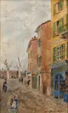 Carlo Perindani, Scorcio di strada cittadina con figure