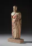 Figura di santo in legno intagliato e policromo by Scultore Centroitaliano Del XV Secolo, sculpture, sold Oct 2023