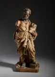 San Pietro in terracotta patinata by Scultore Italiano Del Xvii-Xviii Secolo, sculpture, sold Oct 2023