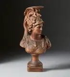 Scultore Del Xx Secolo, Busto di Marte in legno intagliato, sculpture