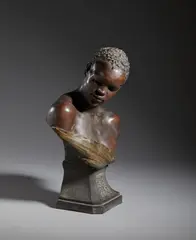 Friedrich Goldscheider, Attribuito a. Busto di moro in terracotta patinata, sculpture