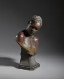 Friedrich Goldscheider, Attribuito a. Busto di moro in terracotta patinata, sculpture