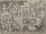 La mensa del ricco Epulone by Heinrich Aldegrever, print (other), sold Jul 2023