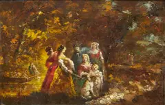 Adolph Joseph Thomas Monticelli, Attribuito a. Le jardin