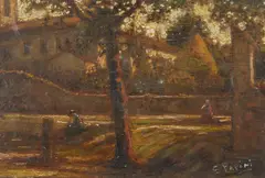 Emilio Papini, Paesaggio con personaggi