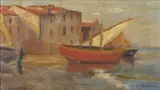 Charles Camoin, Attribuito a. Veduta portuale con barche