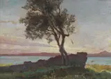 Piero Galanti, Paesaggio lagunare con albero