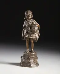 Eduardo Cammilli, Bambina con gatto, sculpture