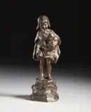 Eduardo Cammilli, Bambina con gatto, sculpture