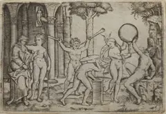 Marcantonio Raimondi, L'uomo dalle due trombe, print (other)