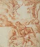 Simone Cantarini, Attribuito a. L'annuncio ai pastori / Ercole e l'Idra