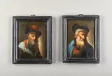Christian Whilem Ernst Dietrich, Attribuito a. Coppia di dipinti raffiguranti ritratto d'uomo con barba