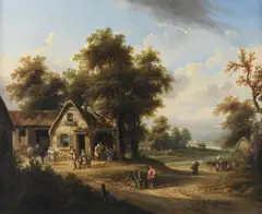 F. B. Desfontaines, Paesaggio con contadini
