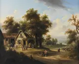 F. B. Desfontaines, Paesaggio con contadini