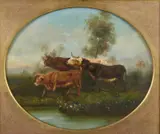 Antonio Milone, Buoi presso uno specchio d'acqua