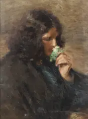 Amleto Montevecchi, Ritratto di donna con fiori