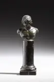 Bronzista Del Xix Secolo, Busto di fanciullo in bronzo, probabilmente Antinoo, sculpture