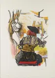 Renato Guttuso, Dalla cartella Colloquio con i Maestri. Omaggio a Vermeer, print (other)