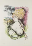 Renato Guttuso, Dalla cartella Colloquio con i Maestri, print (other)