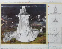 Christo & Jeanne-Claude, Wrapped Fontain, Project for "La Fontana de Jujol", Plaza d'España, Barcelona, print (other)