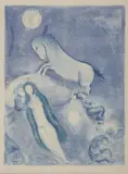 Plate 11 from Four Tales From The Arabian Nights. He went up to the couch and found a young lady asleep by Marc Chagall, print (other), sold Apr 2023