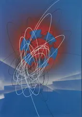 Spirale by Roberto Crippa, acrylic on paper applicata on panel, sold Feb 2023