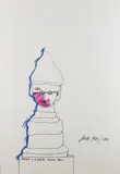 Senza titolo by Tano Festa, 1986, acrylic and assemblaggio on canvas, sold Feb 2023
