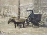 Giuseppe Solenghi, Paesaggio innevato con carrozza e personaggio