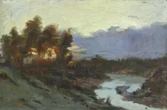 Cecrope Barilli, Paesaggio con ruscello