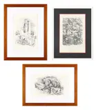 Fabrizio Clerici, Lotto composto da n.3 fogli. Refurtiva sacrilega; Crisi del secolo; l'Albero dei timbri, print (other)