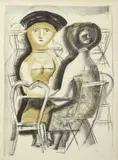 Massimo Campigli, Donne al tavolino, print (other)