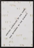 Vincenzo Agnetti, Writing cancelled by the form and betrayed by the subject, 1971, lithograph
