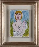Figura by Giuseppe Migneco, watercolour on paper, sold Nov 2022