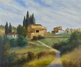 Paesaggio nel Chianti by Nino Giovanni Tirinnanzi, sold Sep 2022