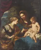 Pietro da Cortona, Bottega di. Madonna con Bambino e Santa Martina