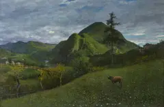 Arnaldo Soldini, Paesaggio montano con mucca