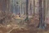 Onorato Carlandi, Paesaggio montano con contadina