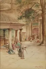 Achille Beltrame, Piazza tunisina con personaggi