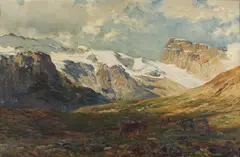 Alberto Falchetti, Paesaggio montano con animali