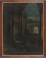Vittorio Bigari, Ambiente di. Paesaggio con architetture e personaggi