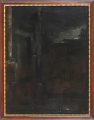 Vittorio Bigari, Ambiente di. Notturno con architetture e personaggi