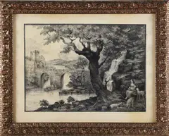 Faustino Joli, Paesaggio con personaggi
